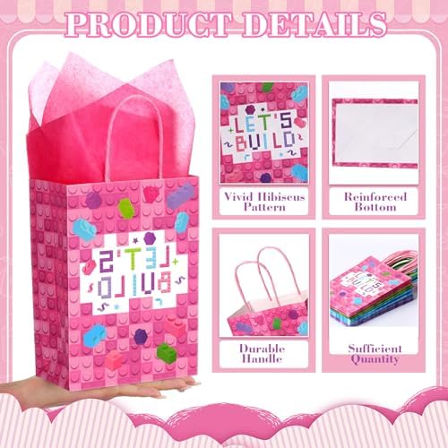 PerKoop 24 Piece Building Block Party Bags