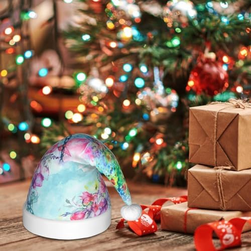 Dragonfly Floral Santa Hat for Kids Baby Christmas Headwear