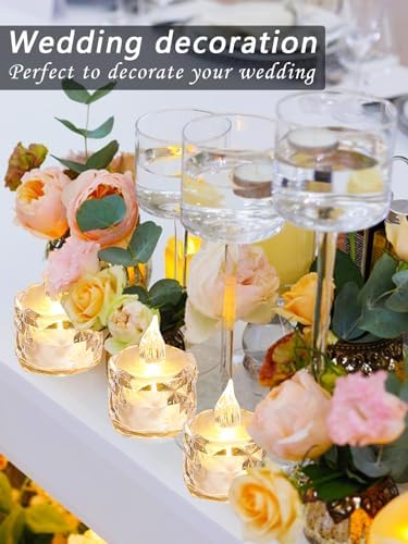 24 Piece Flashing Battery LED Votive Candles for Decorations