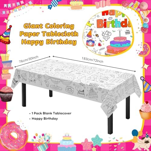 Disposable Kids Coloring Tablecovers for Birthday Parties
