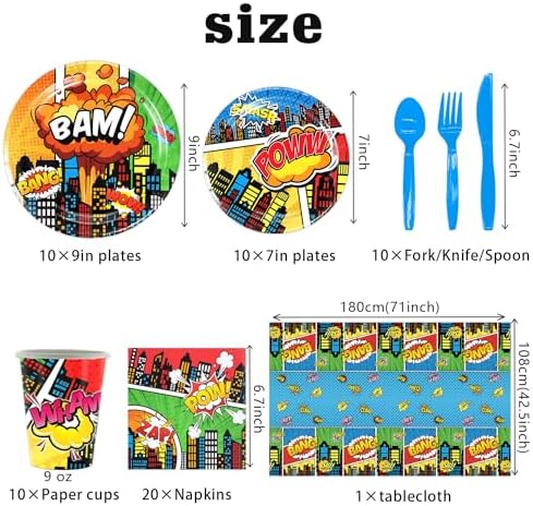 81Pcs Superhero Theme Party Tableware Set for 10