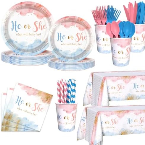 AIBIIN 194 PCS Gender Reveal Decorations Set