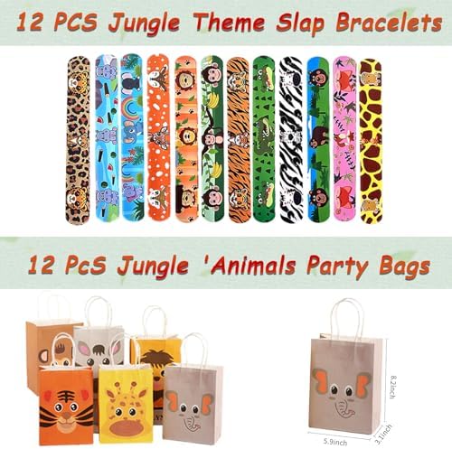 84 Pcs Jungle Animal Theme Party Favors Set