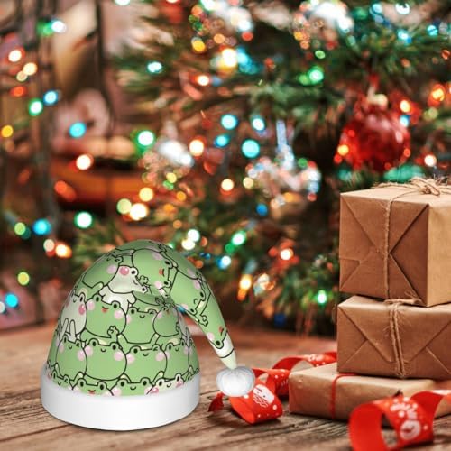 Cute Frogs Santa Hat for Kids Christmas Party Headwear