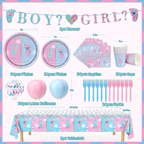 Miucat Gender Reveal Party Decor Set 146Pcs