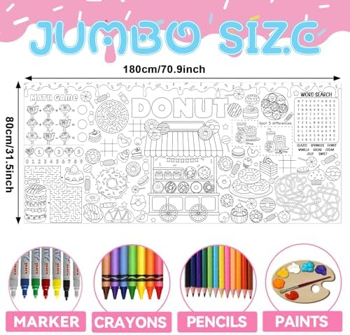Giant Donut Coloring Poster for Kids