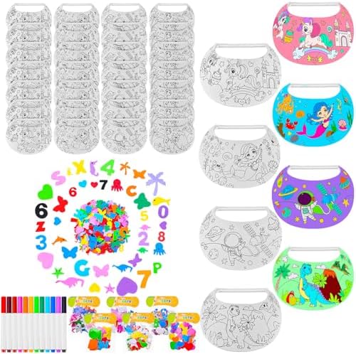 Hercicy 54 Pcs Foam Visors for Kids DIY Crafts