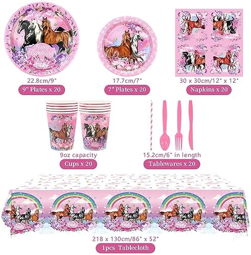 Pink Horse Party Decorations Set 159 Pcs For 20 Guests