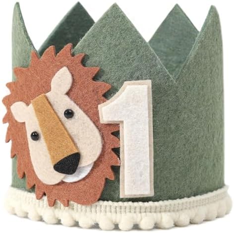 Lion 1st Birthday Crown for Baby Party