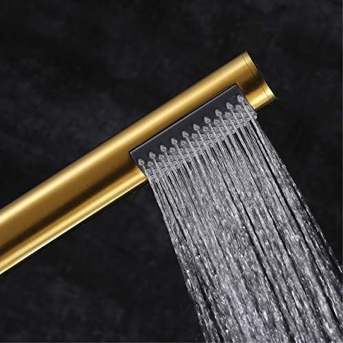 UWEREBFM High Pressure Handheld Shower Head with Rain Spray Brushed Titanium Gold Finish