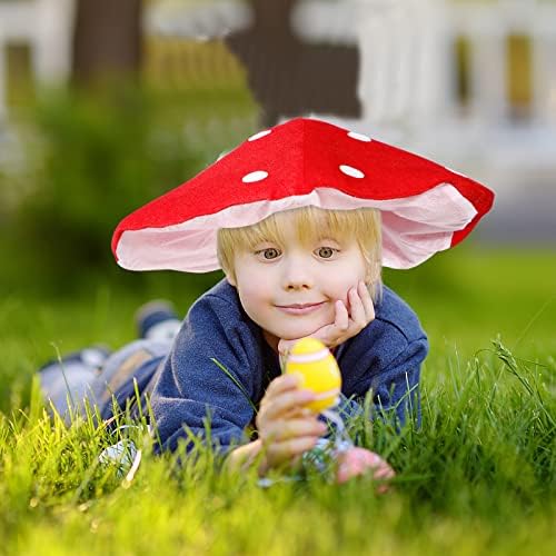 NUOBESTY Kids Red Plush Mushroom Costume Hat