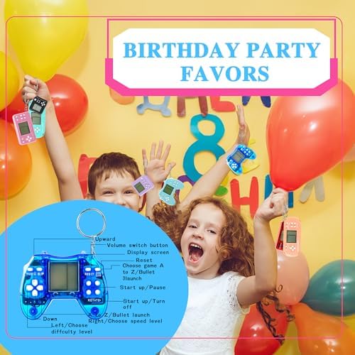 48 Pack Mini Video Game Keychain Party Favors