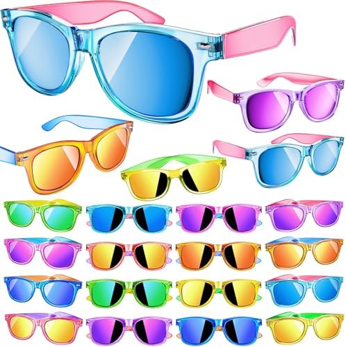 GIFTINBOX 24 Pack Kids Neon Sunglasses
