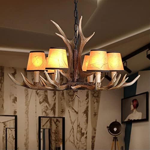 Resin Antler Chandelier Dining Room Lamp with E14 Base