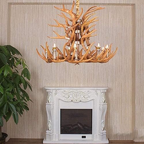 Rustic Resin Antler Chandelier with 9 E14 Lights