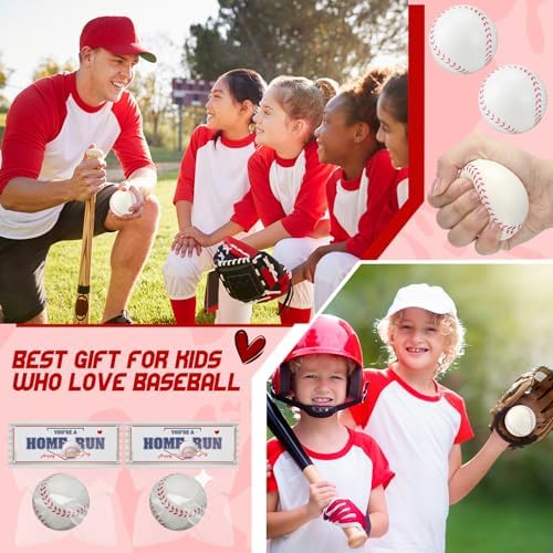 24 Pcs Mini Baseball Stress Balls with Headers Valentine Party Favor Toy Gifts for Kids Classroom Anxiety Relief