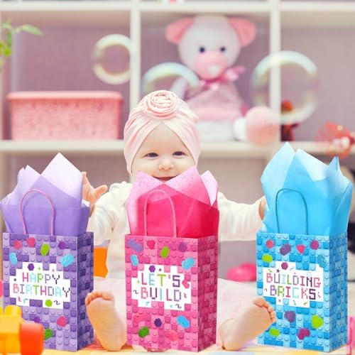 PerKoop 24 Piece Building Block Party Bags