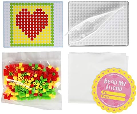 Heart Themed Fuse Bead Kits 24ct - Kids Party Favor Crafts