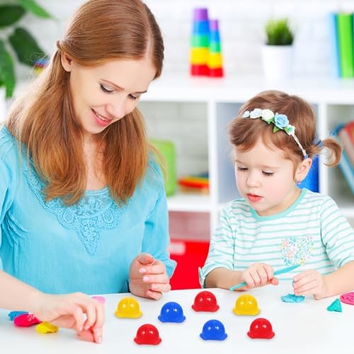 LUOZZY 40pcs Mini Construction Hat Plastic Animal Helmet Dollhouse Accessories
