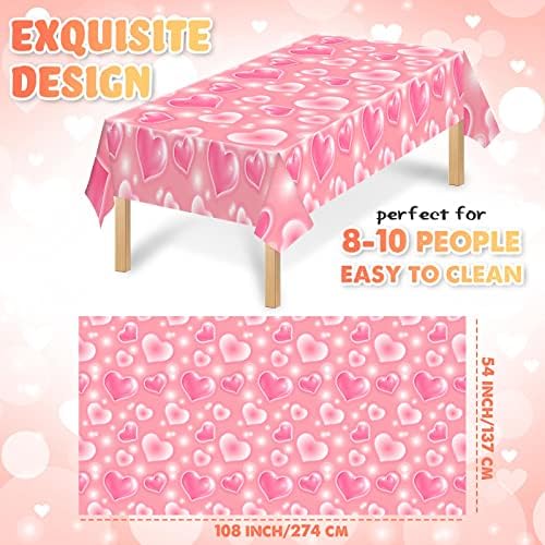 Tudomro 3 Pack Y2K Heart Tablecloths for Party