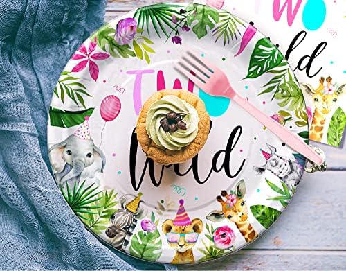 Two Wild Birthday Decorations Dinnerware for Girl