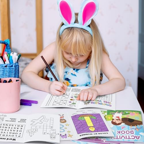 Easter Activity Books for Kids - 24 Pcs Mini Games Coloring Set