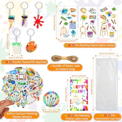 HyDren 254 Paint Party Favors Set with Canvas Paint Pots Keychains