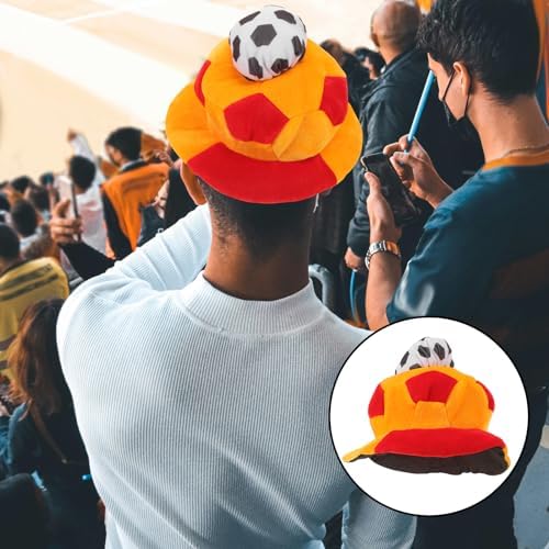 LUOZZY Soccer Party Hats Plush Football Hat for Festival Events