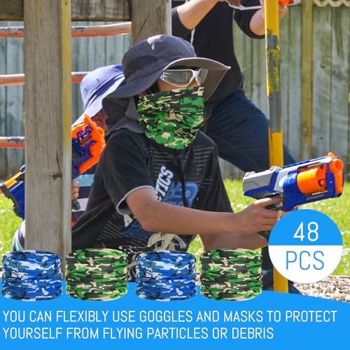 Xtinmee 48 Pcs Gun Party Supplies for Kids Team Colors Blue Yellow