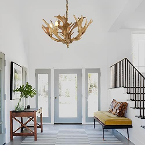 Rustic Antlers Chandelier Vintage Deer Horn Pendant Light
