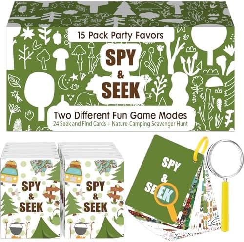 15 Pack Nature Scavenger Hunt Cards for Outdoor Parties