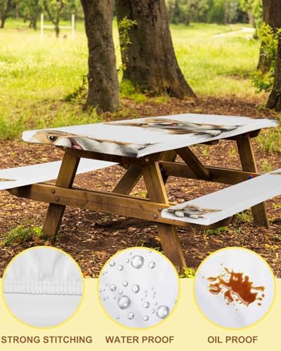 Mishkin Cartoon Dog Picnic Table Covers 3 Pcs Set
