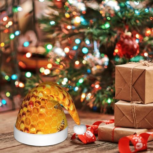 Kids Christmas Santa Hat with Honeycomb Design