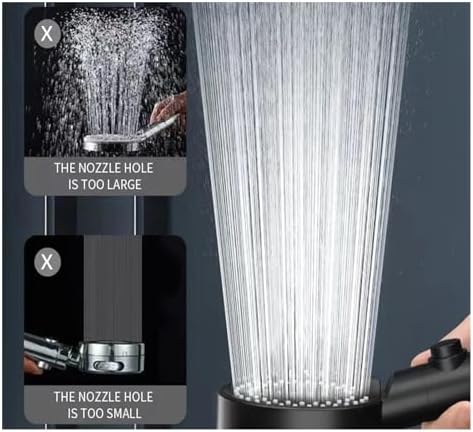 NATTCO High Pressure Handheld Shower Head With Hose Detachable 6 Spray Nozzle
