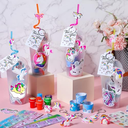 Qilery Unicorn Party Favors 195 Pcs Multi-Item Pack