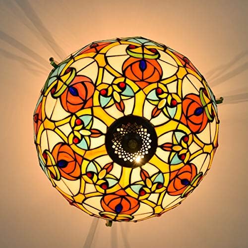 Tiffany Style Stained Glass Chandelier 16 Inch