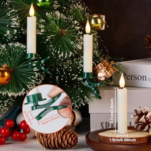 12Pcs Flameless LED Candles with 3D Wick and Clip-on Design