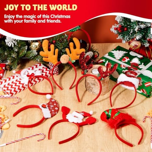 JOYIN 8 Piece Christmas Headband Set for Kids and Adults