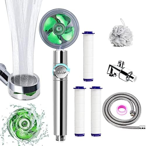 Hydro Jet Shower Head with High Pressure Turbo Fan and 360 Degree Rotation