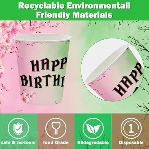 140pcs Pink Green Witch Party Tableware Set