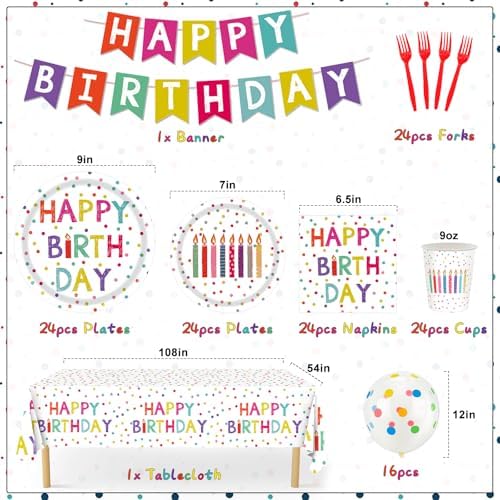Birthday Party Decorations 138Pcs Set for 24 Guests