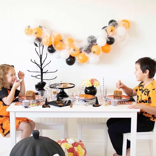 LOGOFUN Halloween Witch Hats and Brooms Set
