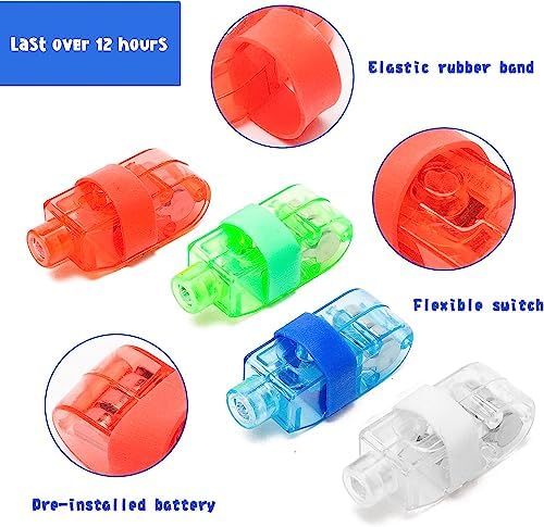 Haooryx Valentines Day Gifts 28-Pack LED Finger Lights Cards Party Favors