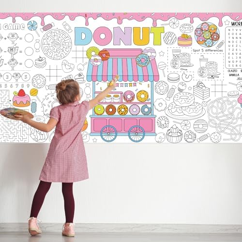 Giant Donut Coloring Poster for Kids
