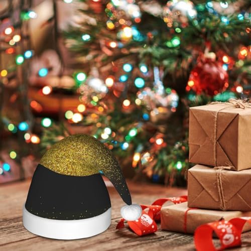 Gold Glitter Gradient Santa Hat for Kids Christmas Party Headwear