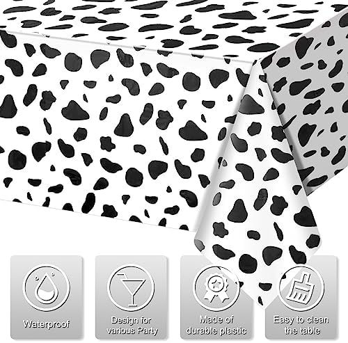 12Pcs Cow Print Tablecloth Set for Birthday Parties