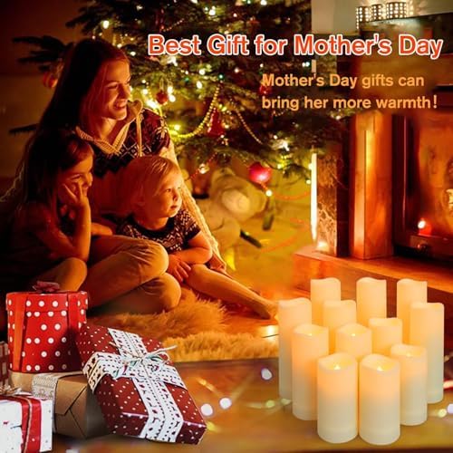 Metaku Flameless LED Candles Set of 12 Ivory with Remote and Timer