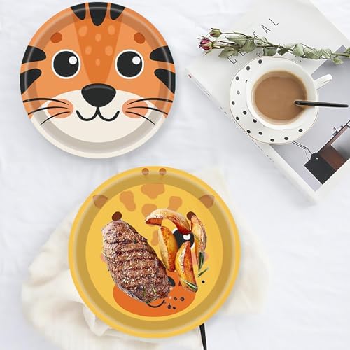 60Pcs Jungle Safari Animal Shaped Paper Plates