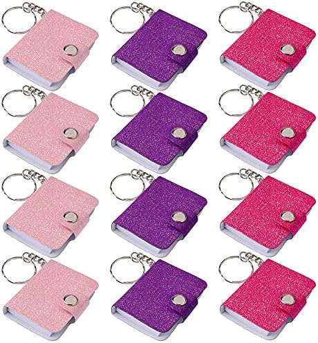 ArtCreativity Mini Glitter Notebook Keychains Set of 12