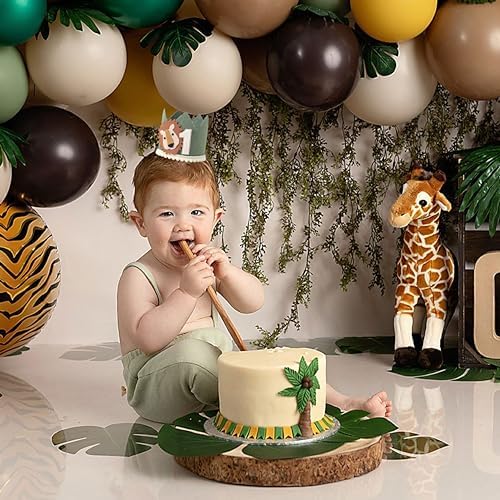Wild One Birthday Crown Green for Baby 1st Birthday